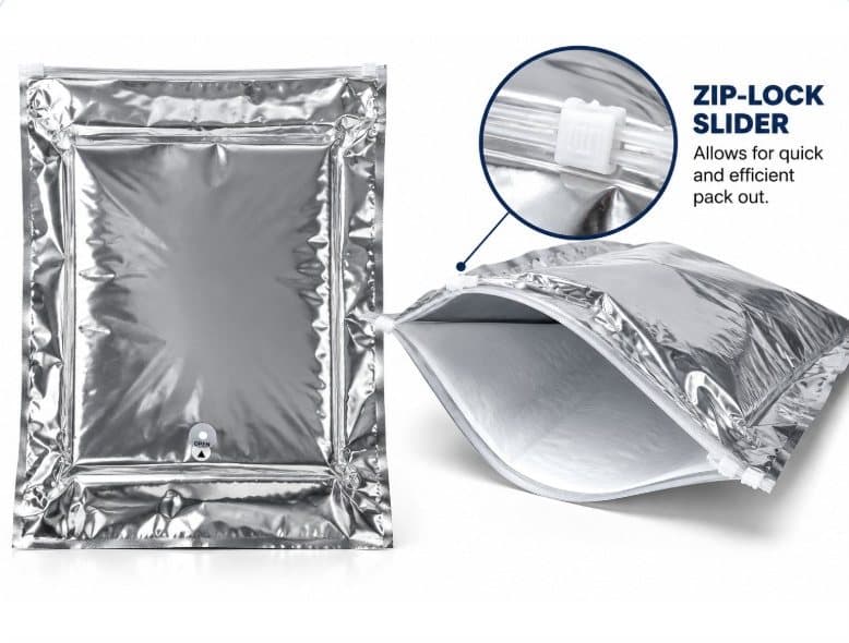 Thermal mailer with zip-lock slider